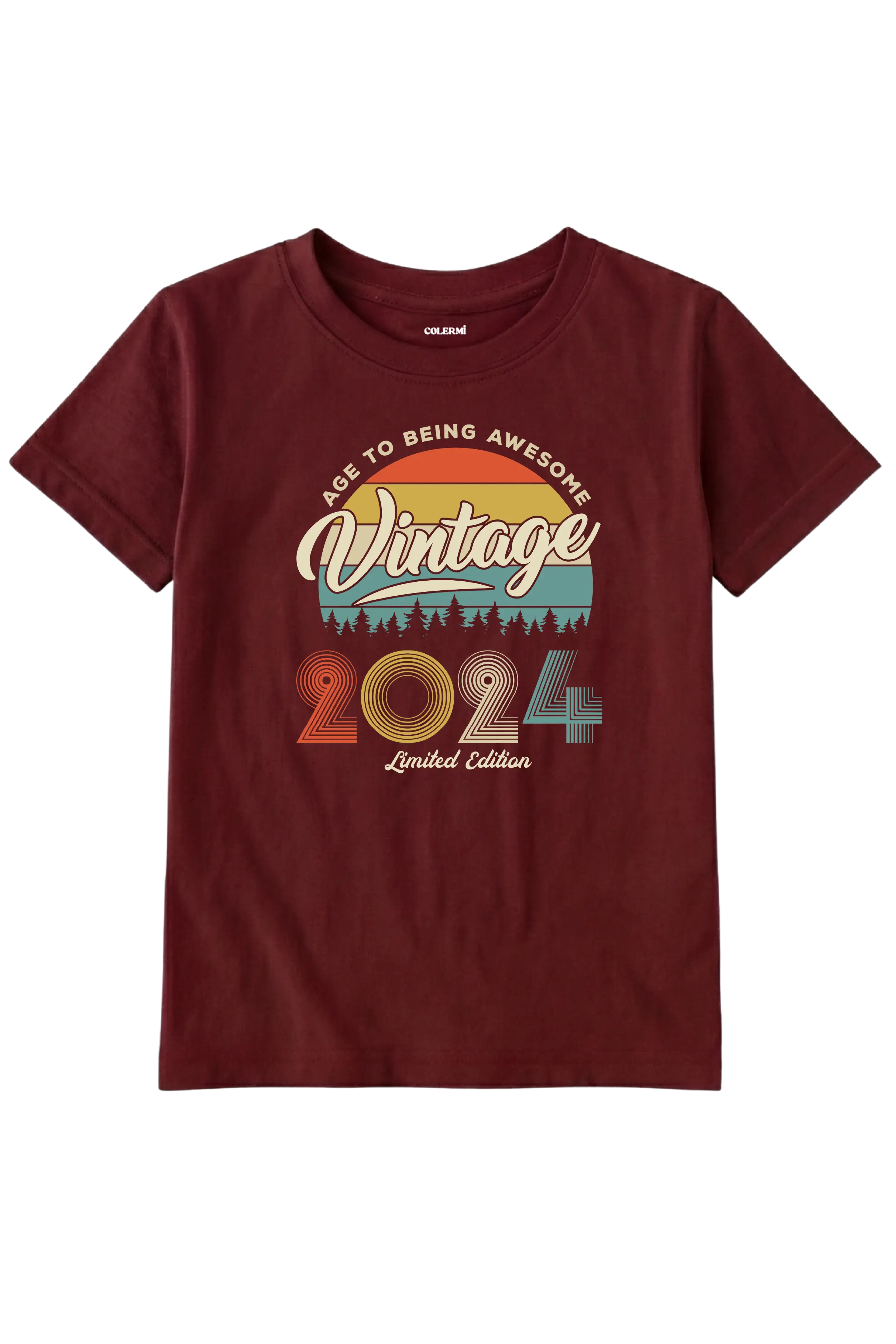 Vintage Çocuk Tişört – 2024 Doğum Tarihli Tasarım detay | Colermi