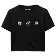 Zarif Çiçekler Kadın Crop T-Shirt