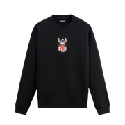 Davul çalan astronot tasarımlı Colermi sweatshirt, minimal uzay temasıyla.