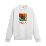 Davul baskılı retro tasarımlı Colermi müzik sweatshirt