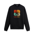 Davul baskılı retro tasarımlı Colermi müzik sweatshirt