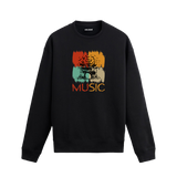 Davul baskılı retro tasarımlı Colermi müzik sweatshirt