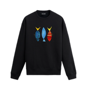 Deniz Temalı Soyut Balık Tasarımlı Sweatshirt | Colermi