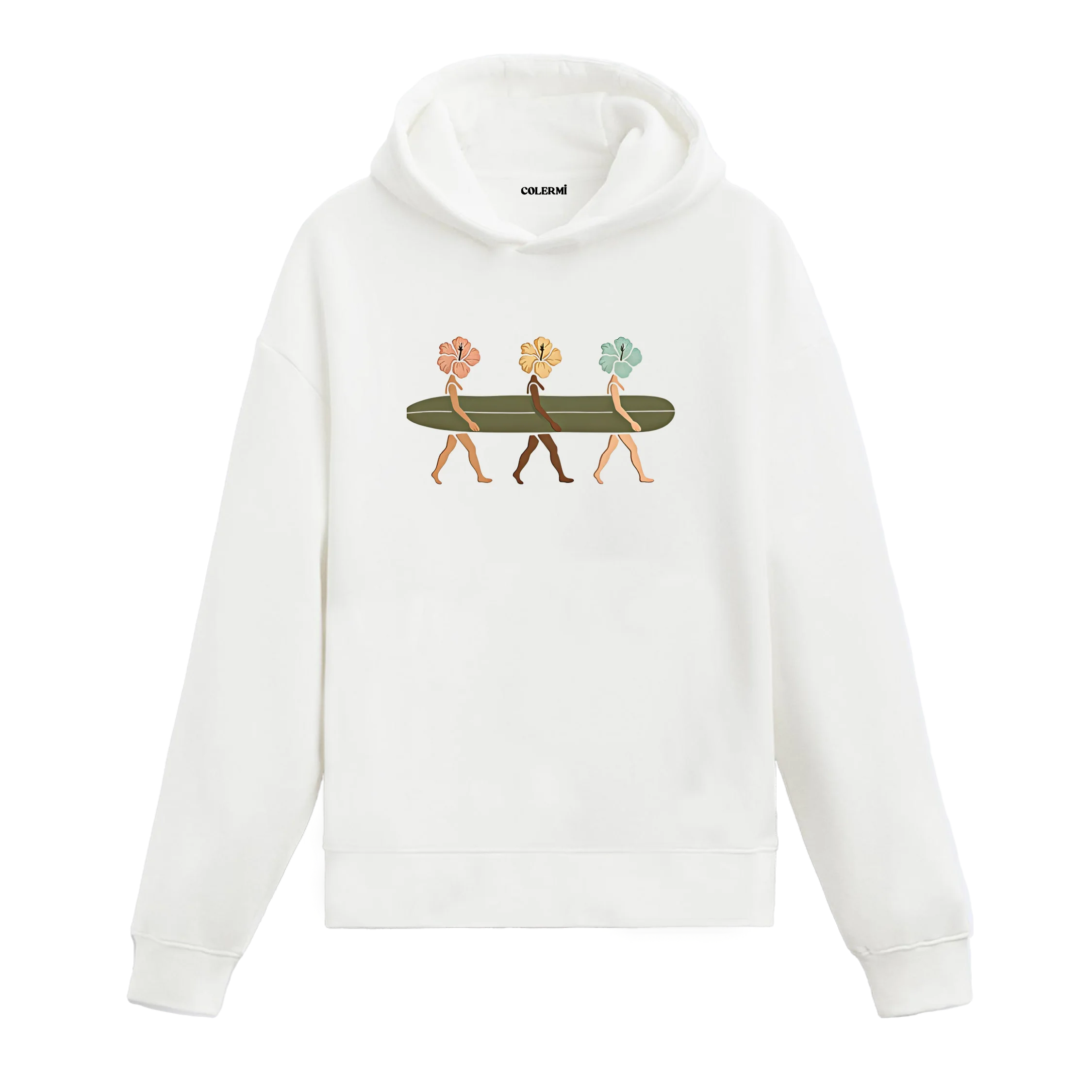 Doğa Temalı Çiçek Figürlü Hoodie görsel 2 | Colermi