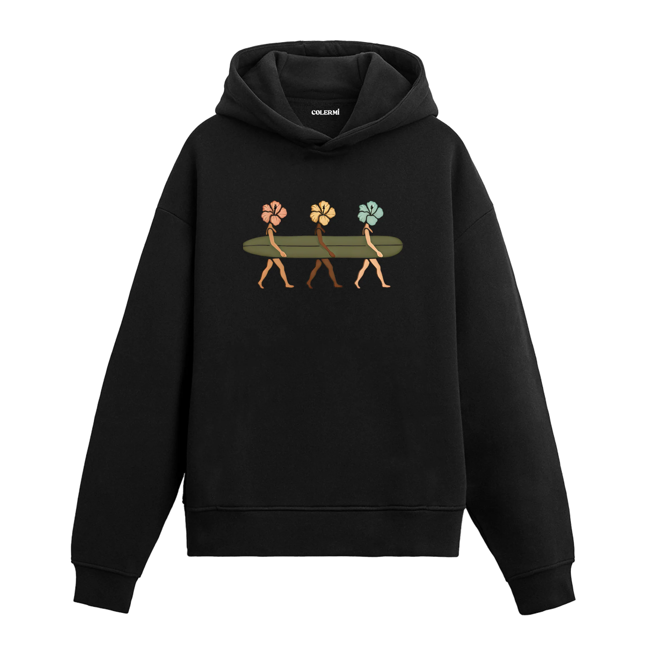 Doğa Temalı Çiçek Figürlü Hoodie | Colermi