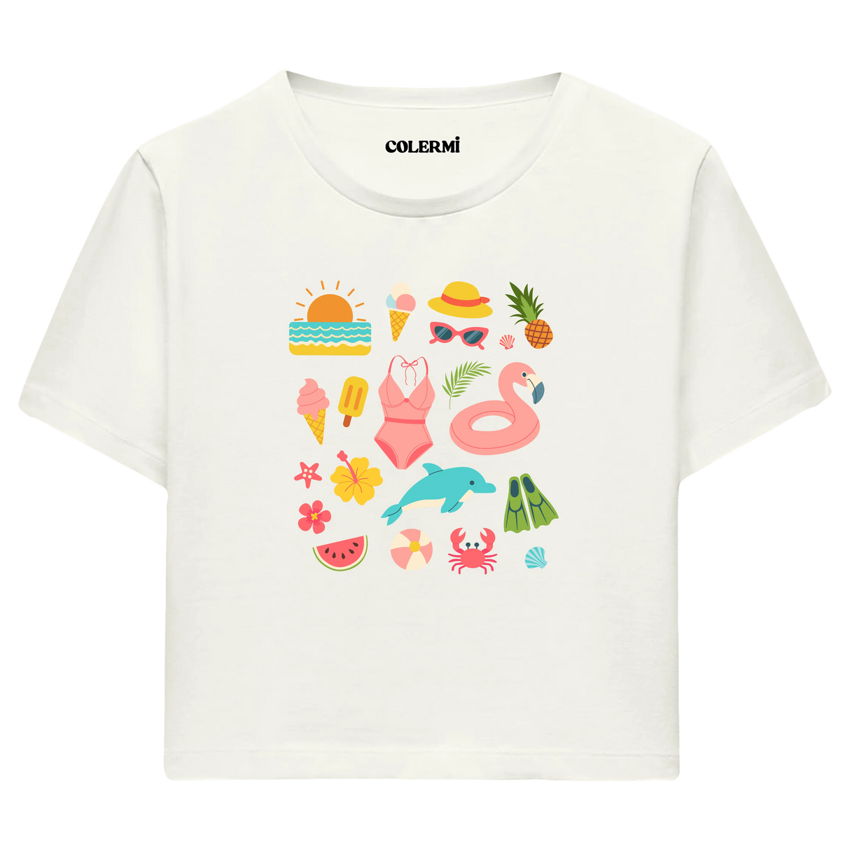 Crop T-Shirt - Yaz İkonları