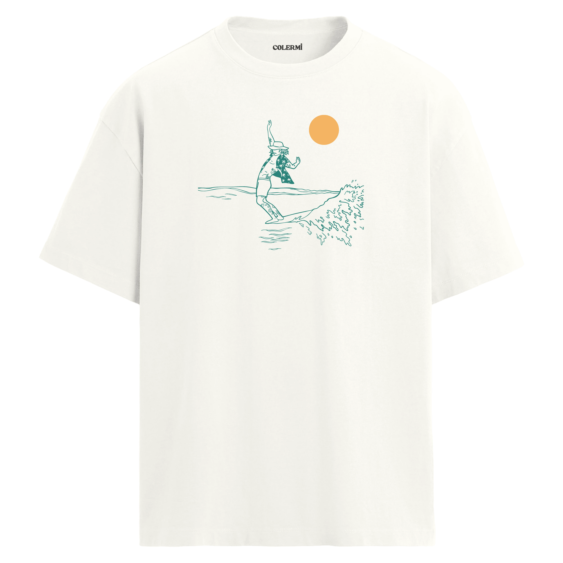 Güneş Altında Surf Oversize T-shirt görsel 5 | Colermi