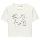 Yoga Crop T-Shirt - Tatlı Kedinin Yoga Pozu