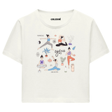 Yoga Crop T-Shirt - Yoga Günü Temalı Crop T-Shirt