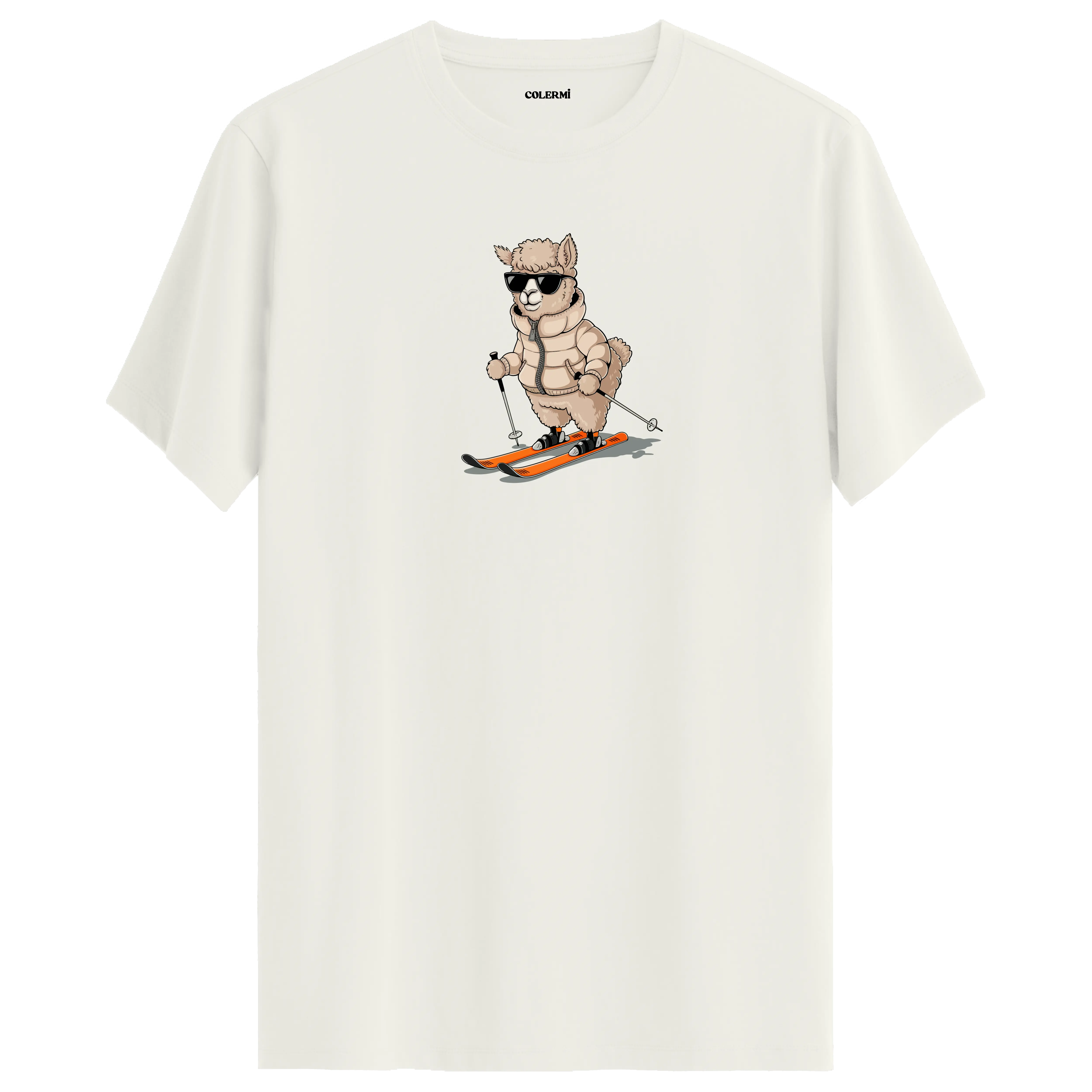 Skiing Alpaca Crew Neck T-Shirt