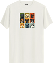 Retro Köpek Kolaj Tasarım Tişört