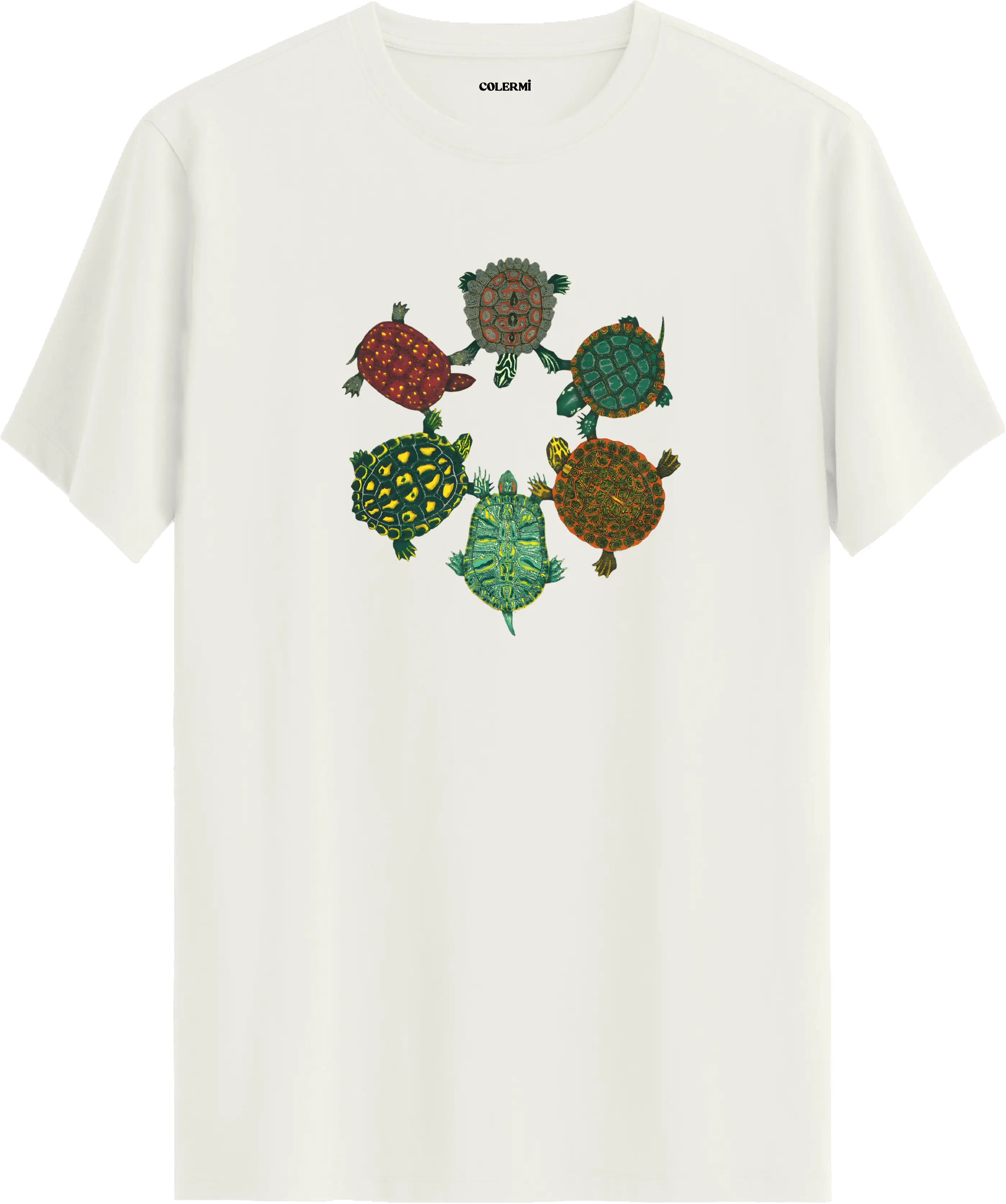 Kaplumbağa Kompozisyonlu Doğa Temalı Tişört