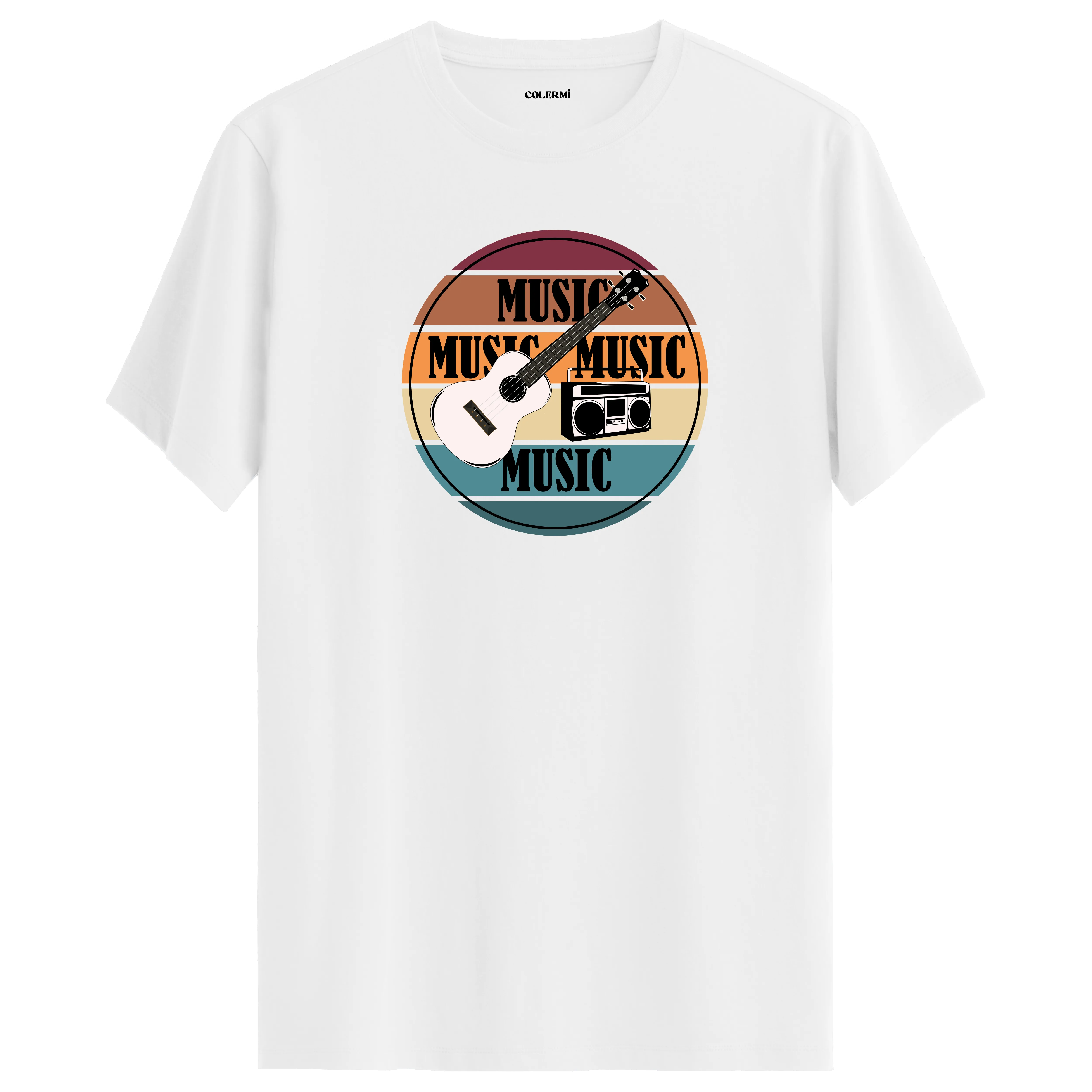 Gitar ve Retro Müzik Temalı Tişört