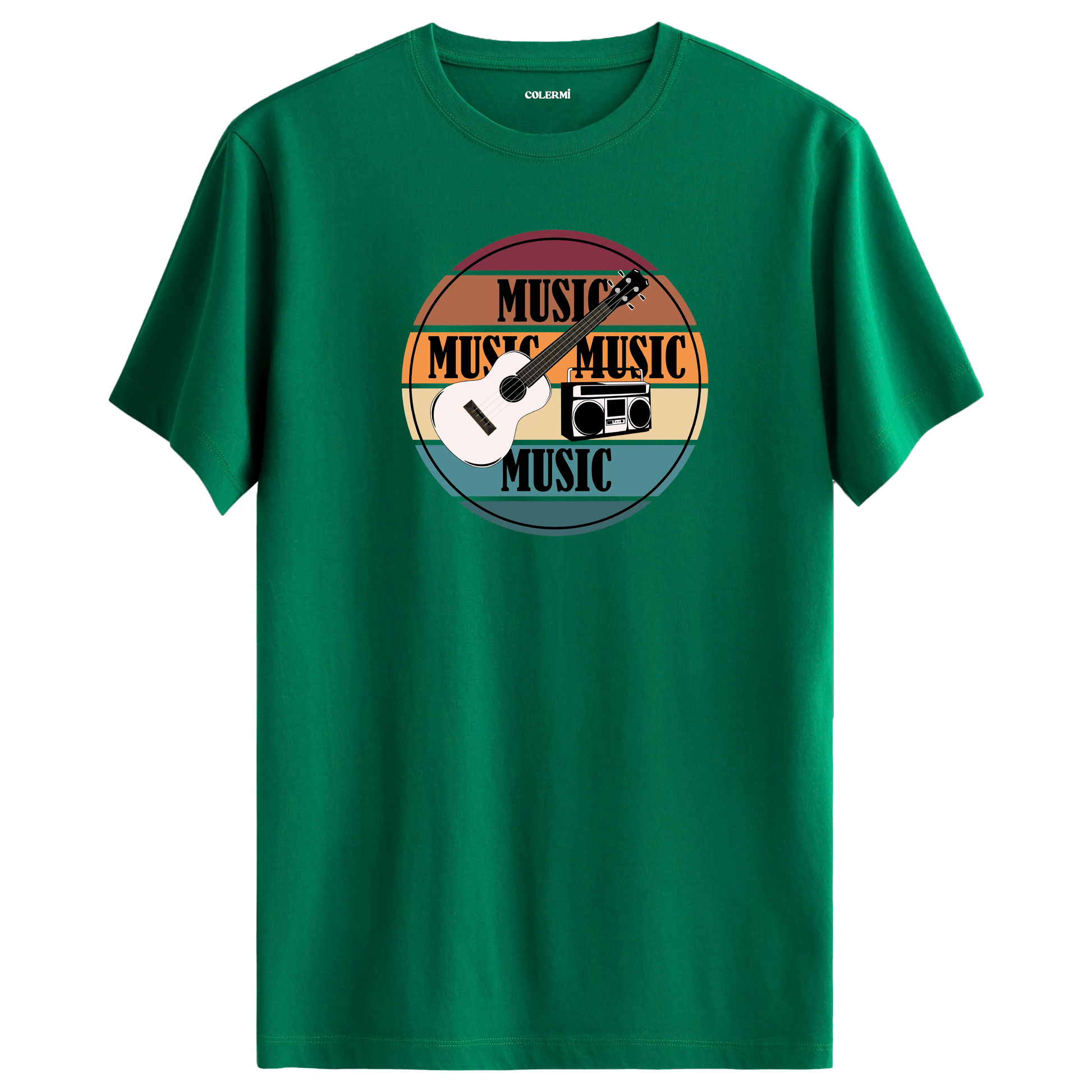 Gitar ve Retro Müzik Temalı Tişört görsel 4 | Colermi