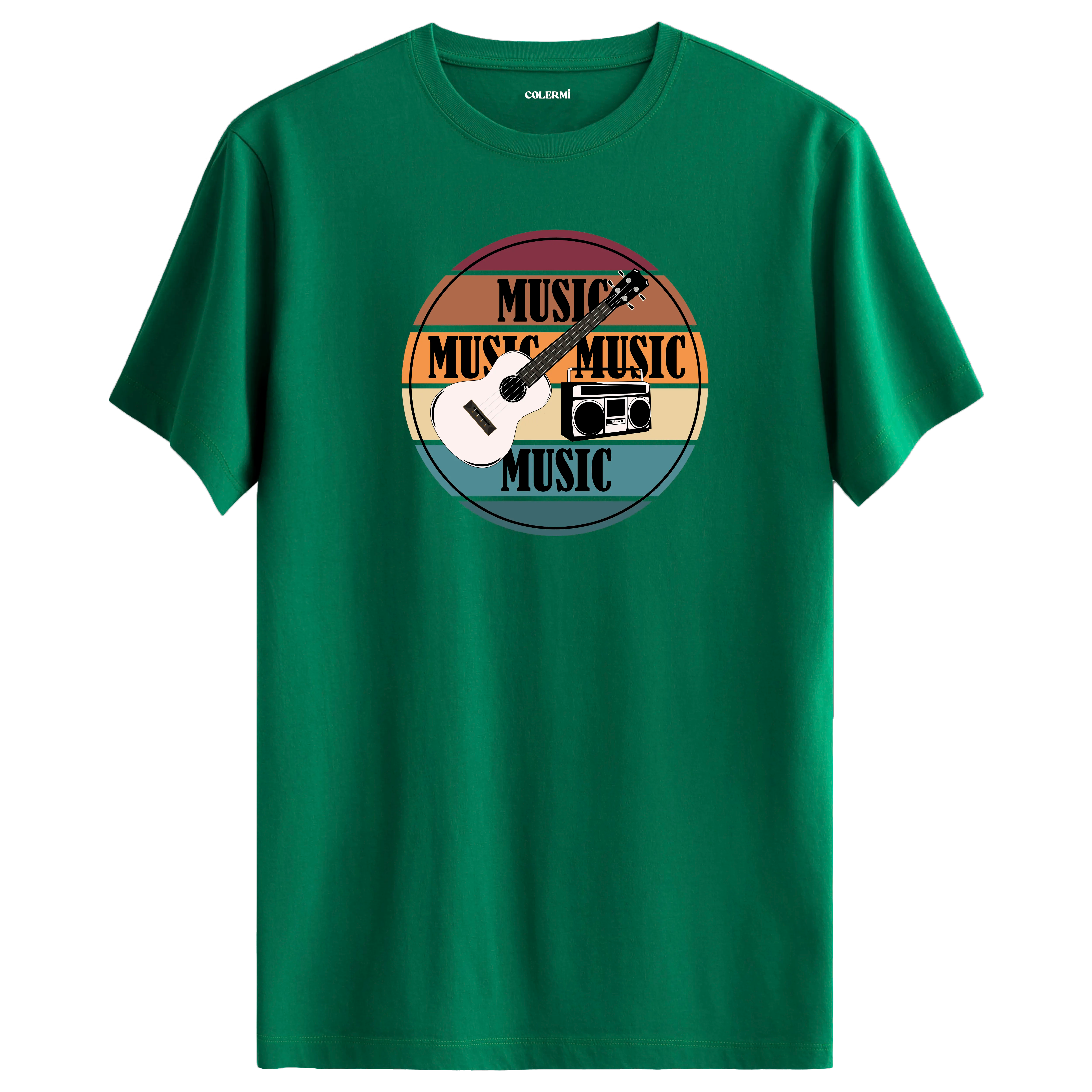 Gitar ve Retro Müzik Temalı Tişört görsel 4 | Colermi