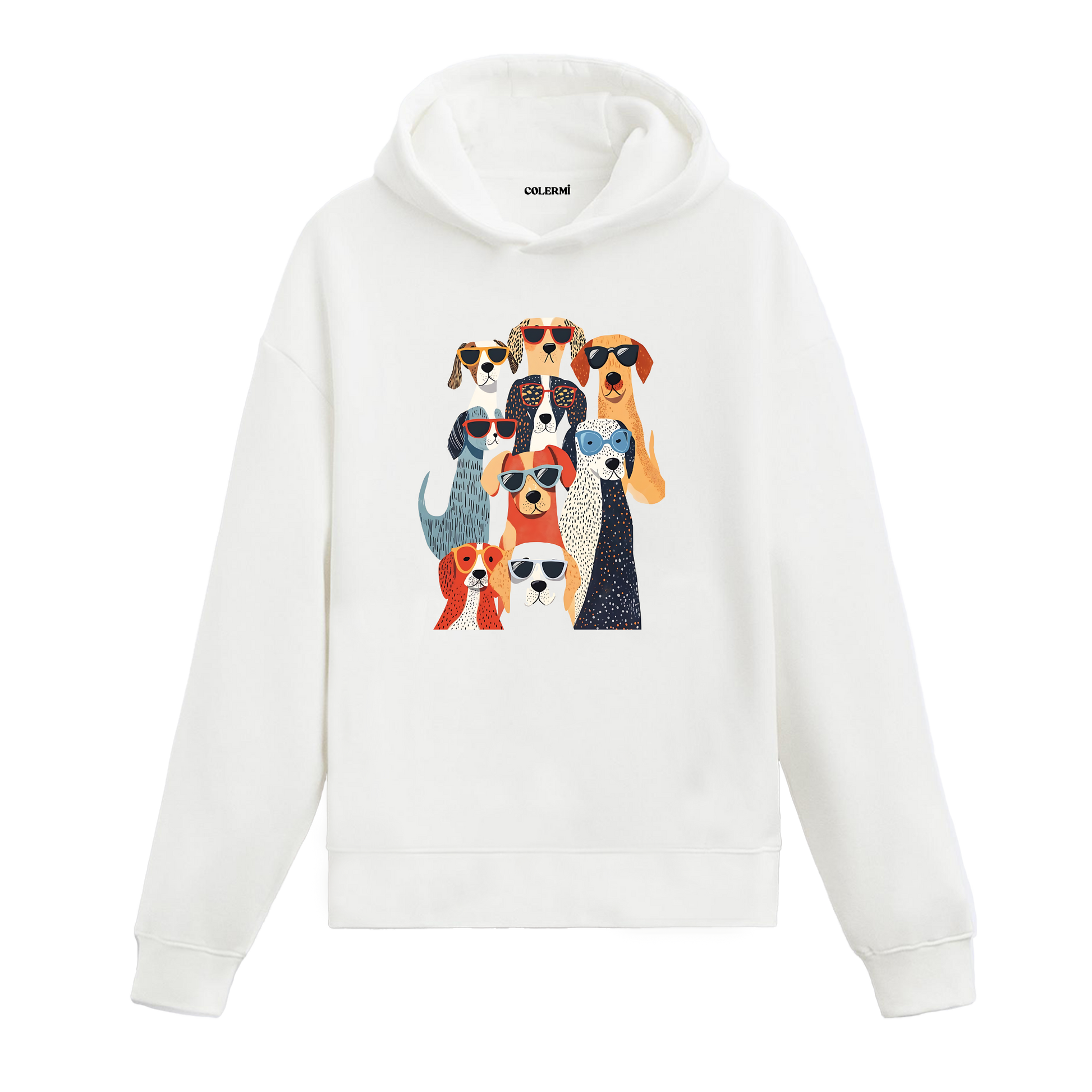 Gözlüklü Köpekler Tasarım Hoodie görsel 2 | Colermi