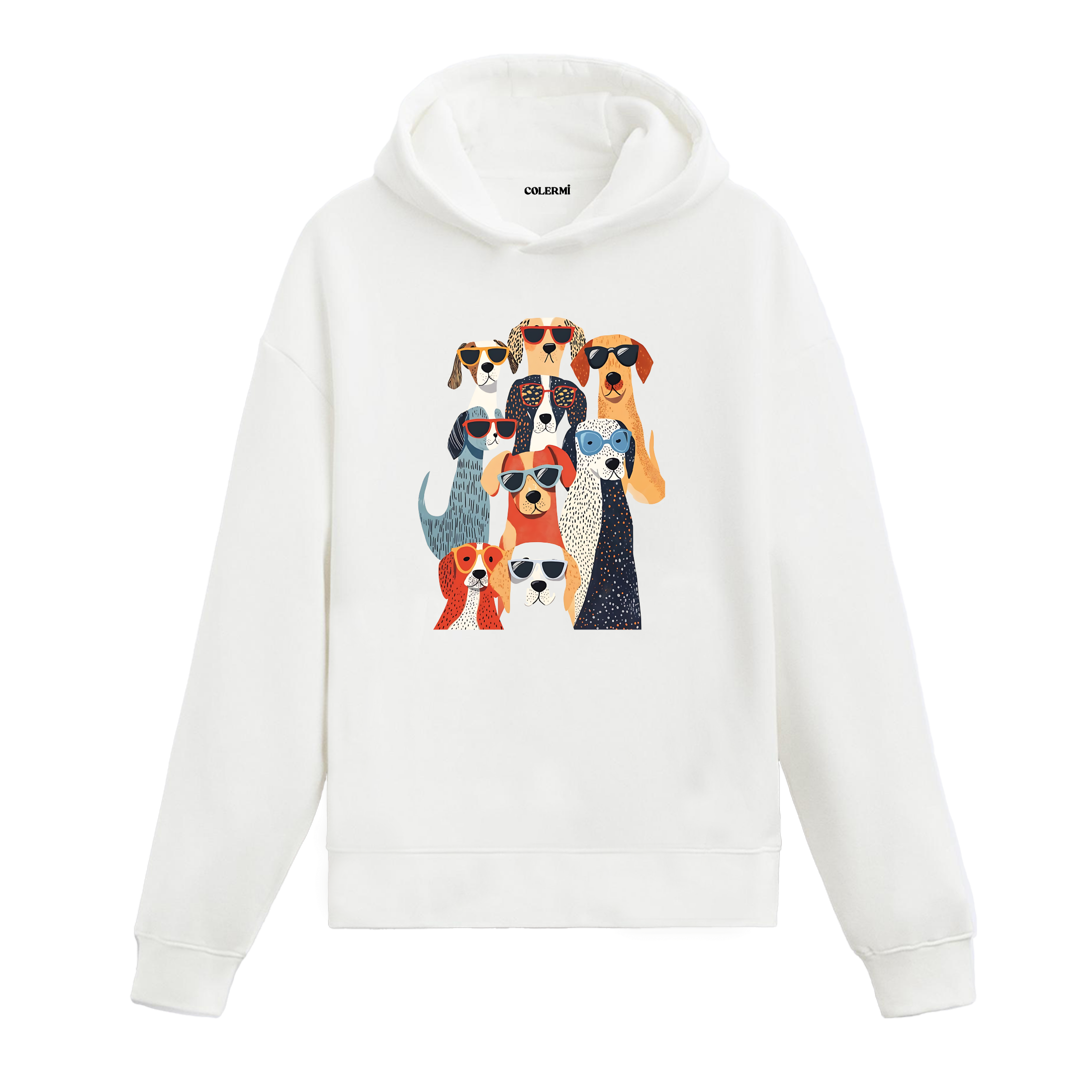 Gözlüklü Köpekler Tasarım Hoodie görsel 2 | Colermi