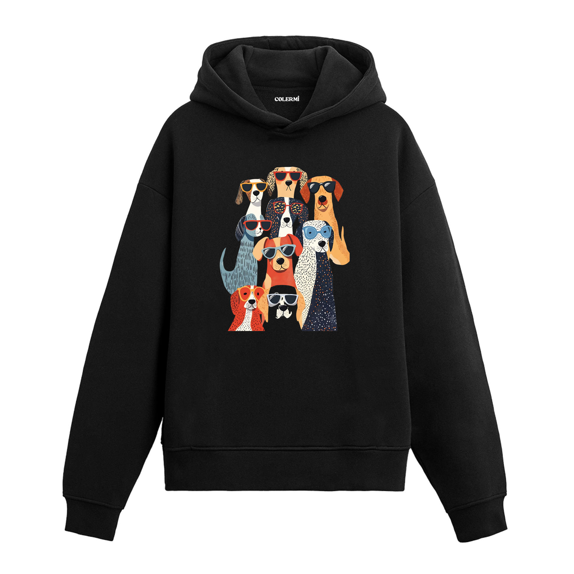 Gözlüklü Köpekler Tasarım Hoodie | Colermi