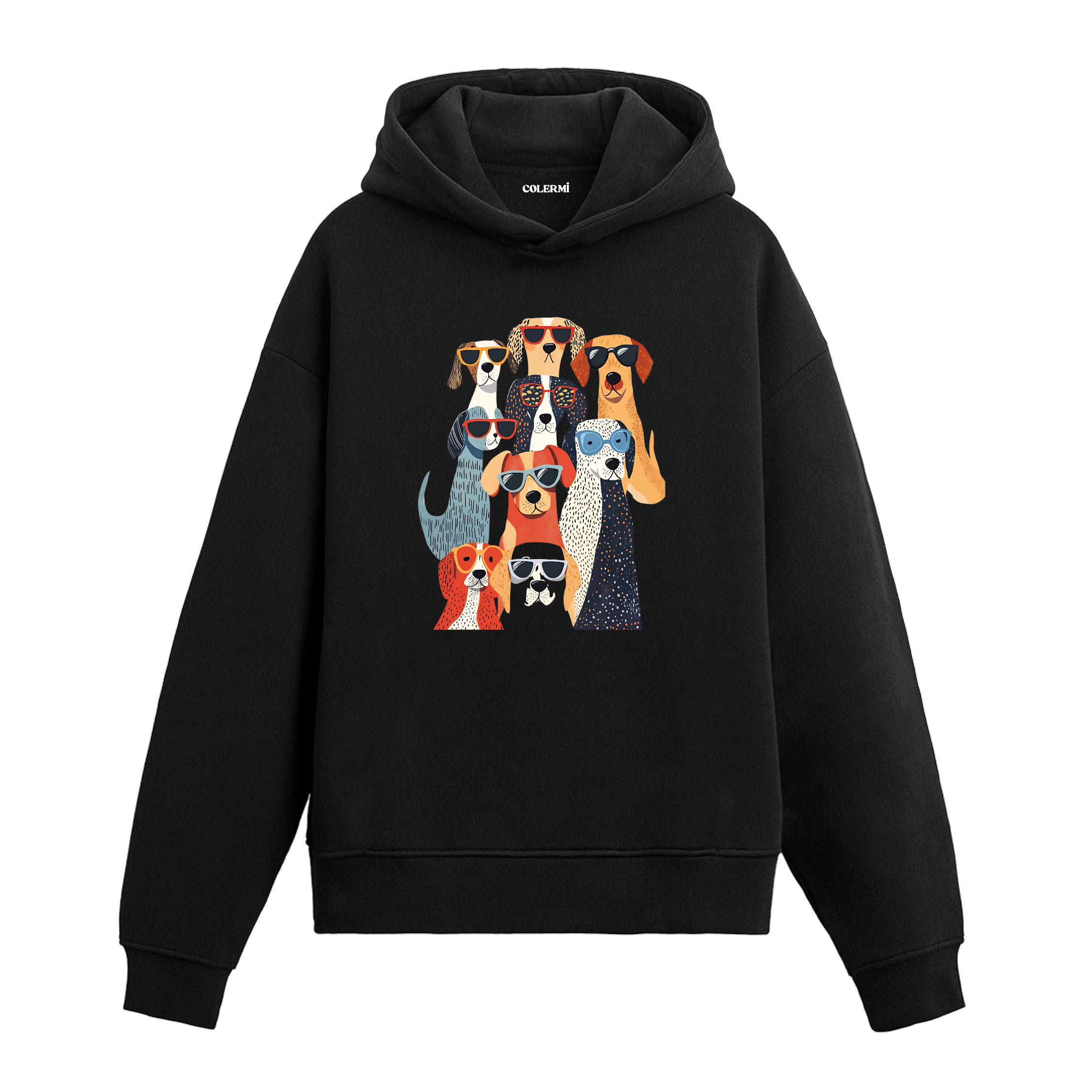 Gözlüklü Köpekler Tasarım Hoodie | Colermi