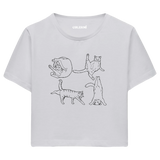 Yoga Crop T-Shirt - Tatlı Kedinin Yoga Pozu