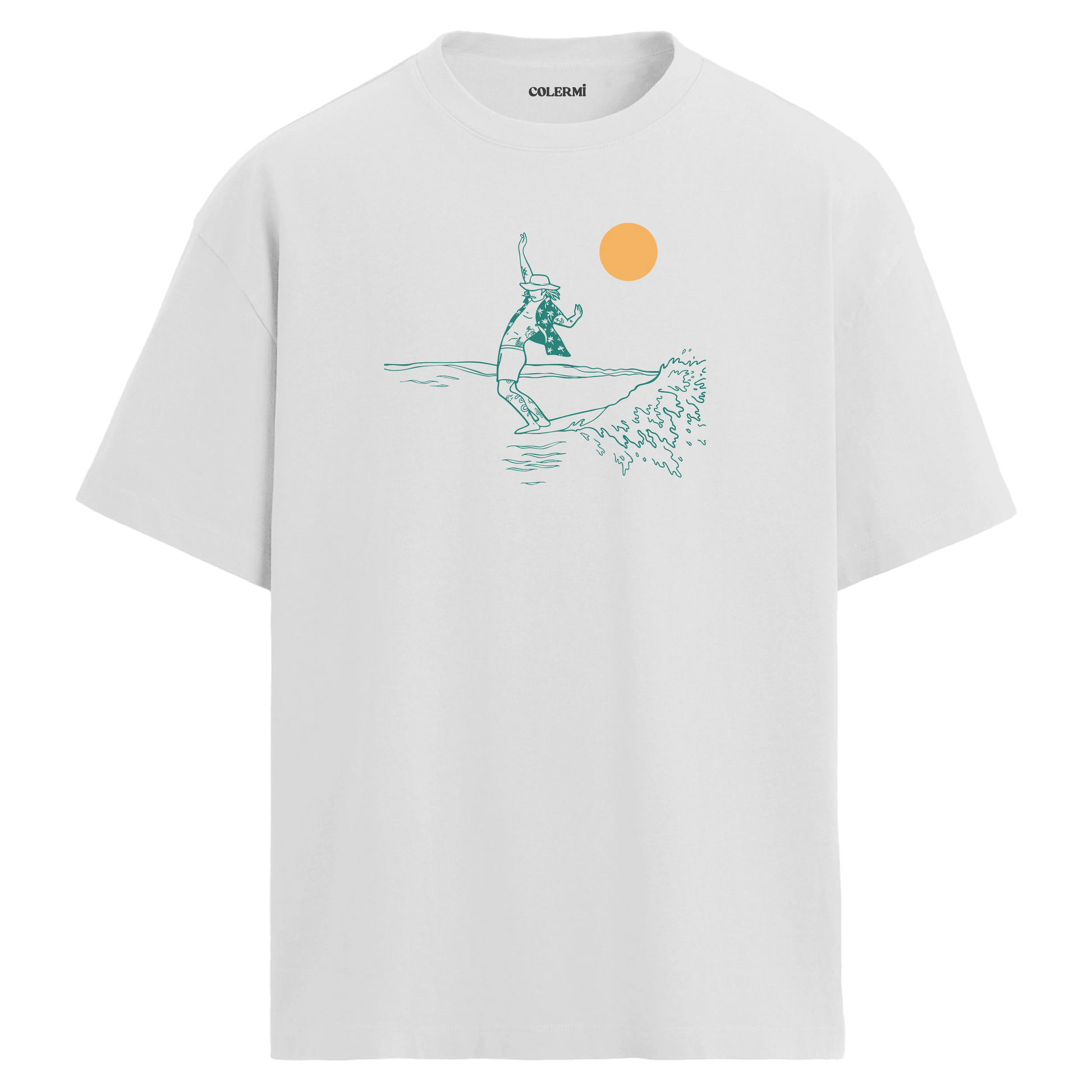 Güneş Altında Surf Oversize T-shirt görsel 6 | Colermi