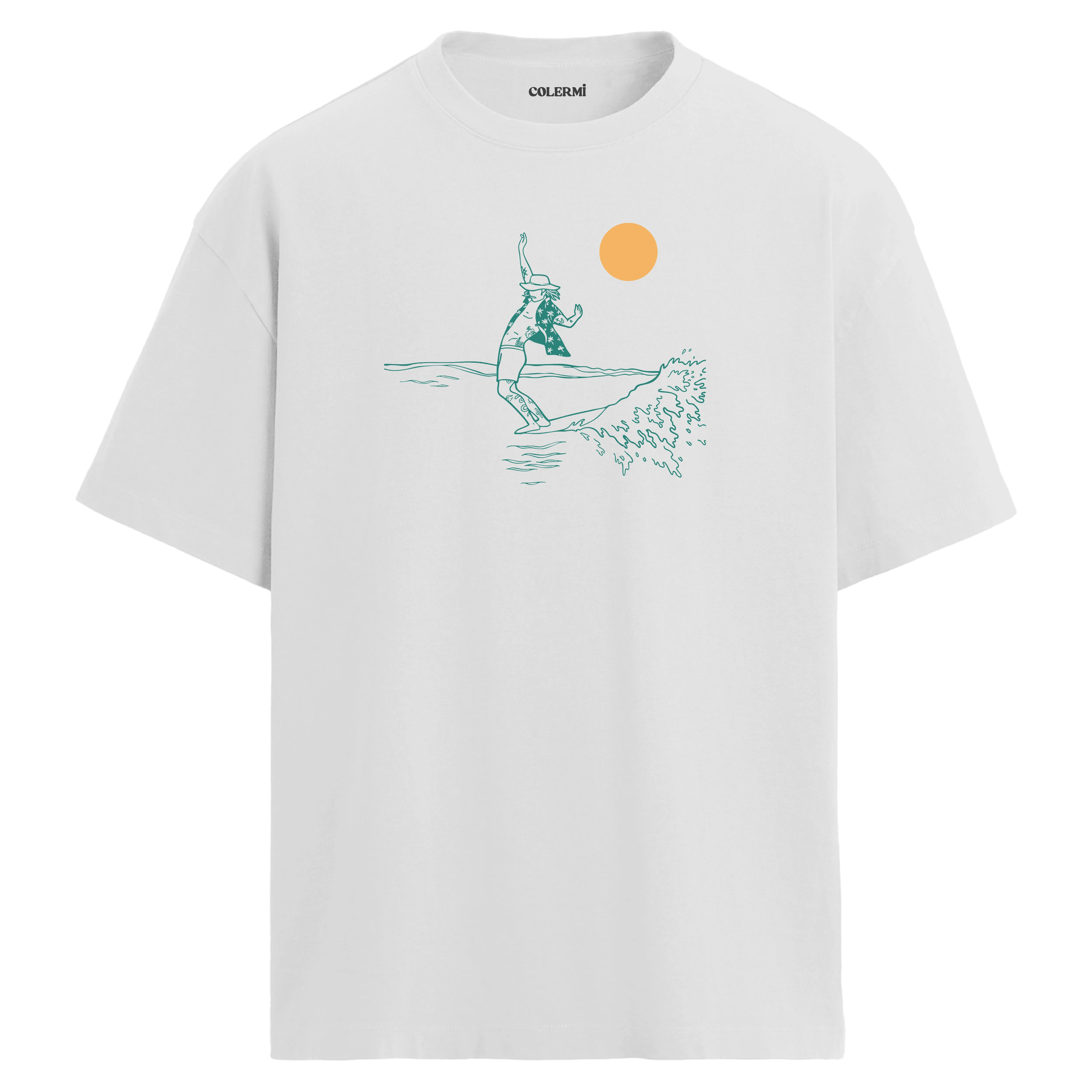 Güneş Altında Surf Oversize T-shirt görsel 6 | Colermi