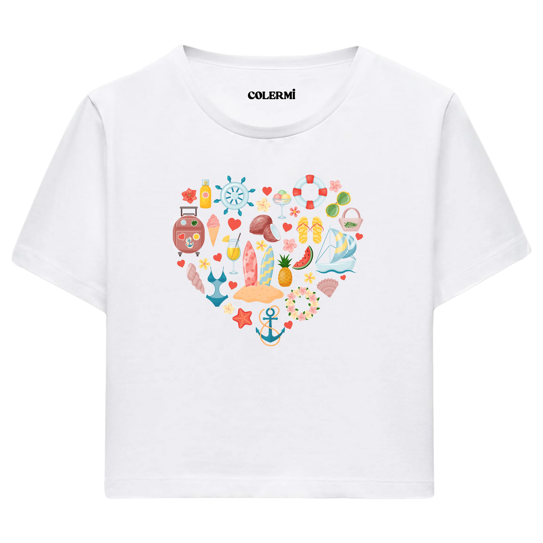 Crop T-Shirt - Yaz Tatili Kalbi
