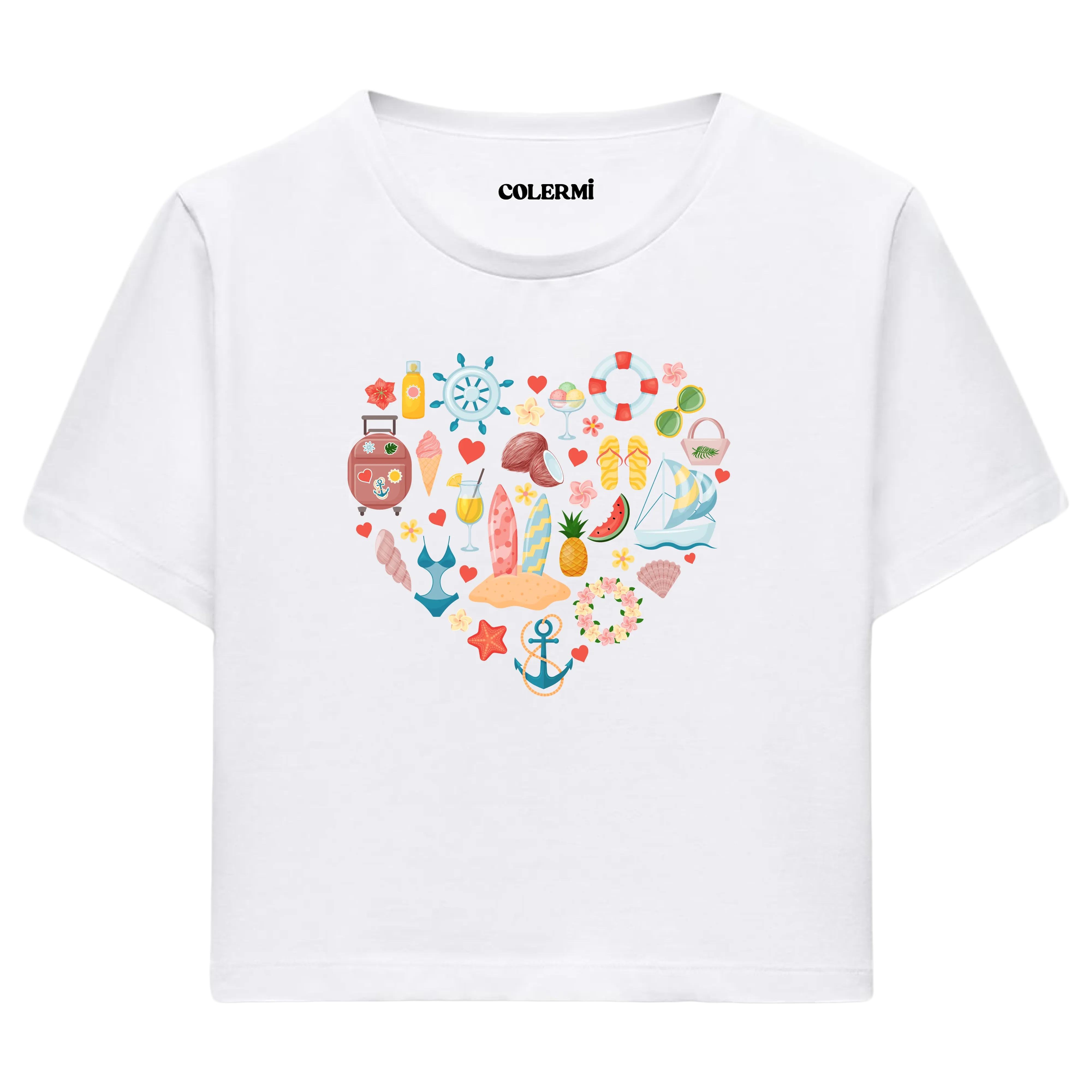 Crop T-Shirt - Yaz Tatili Kalbi