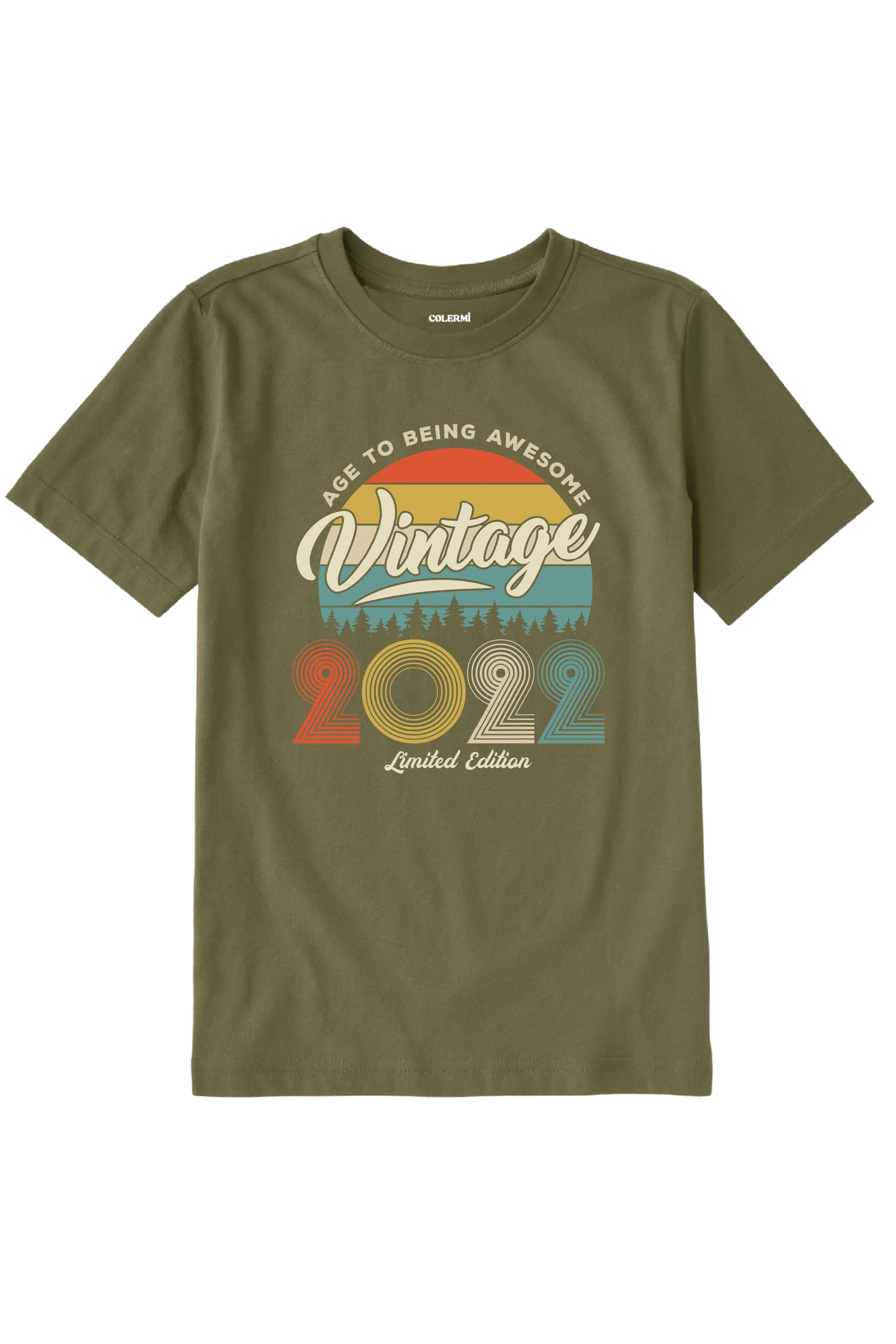 Vintage Çocuk Tişört – 2022 Doğum Tarihli Tasarım görsel 6 | Colermi