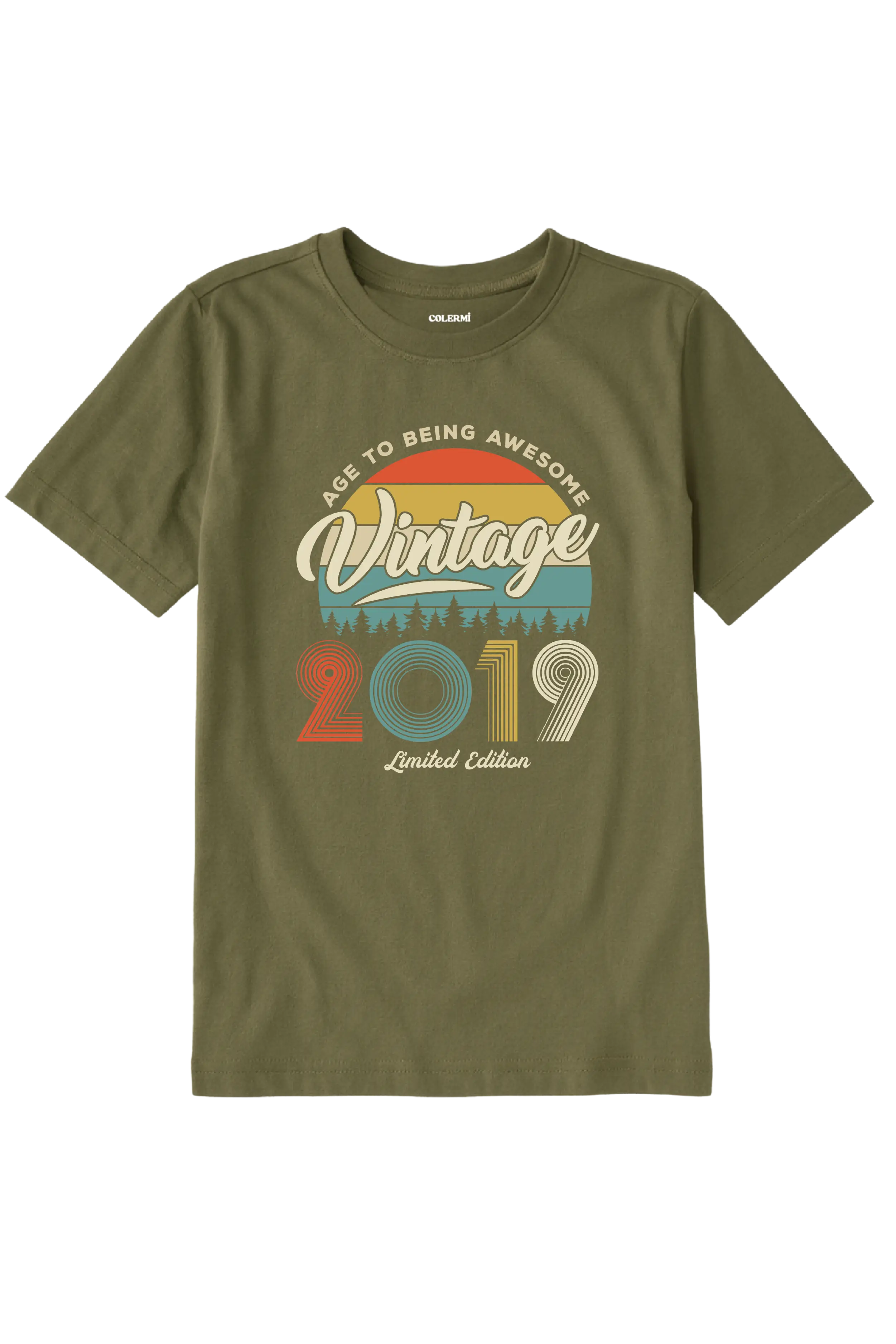 Vintage Çocuk Tişört – 2019 Doğum Tarihli Tasarım görsel 6 | Colermi