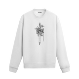 Kalem ucunda ağaç ev, kuş ve ip detaylı Colermi sweatshirt.