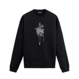 Kalem ucunda ağaç ev, kuş ve ip detaylı Colermi sweatshirt.