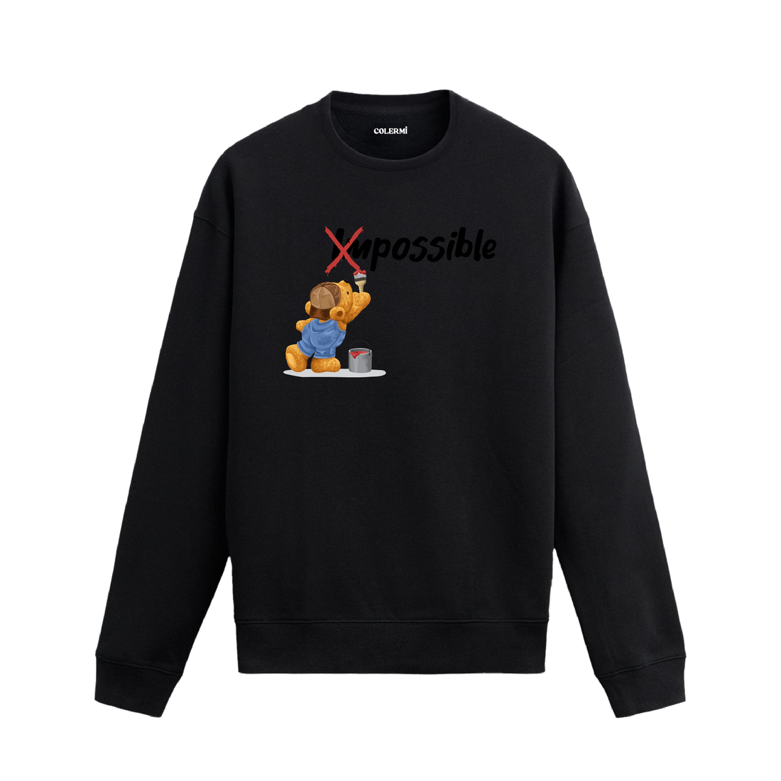 Ayıcık Baskılı Sweatshirt - Possible Motivasyon
