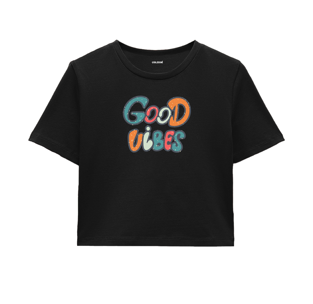 Good Vibes Crop - Colorful Design, Positive Energy