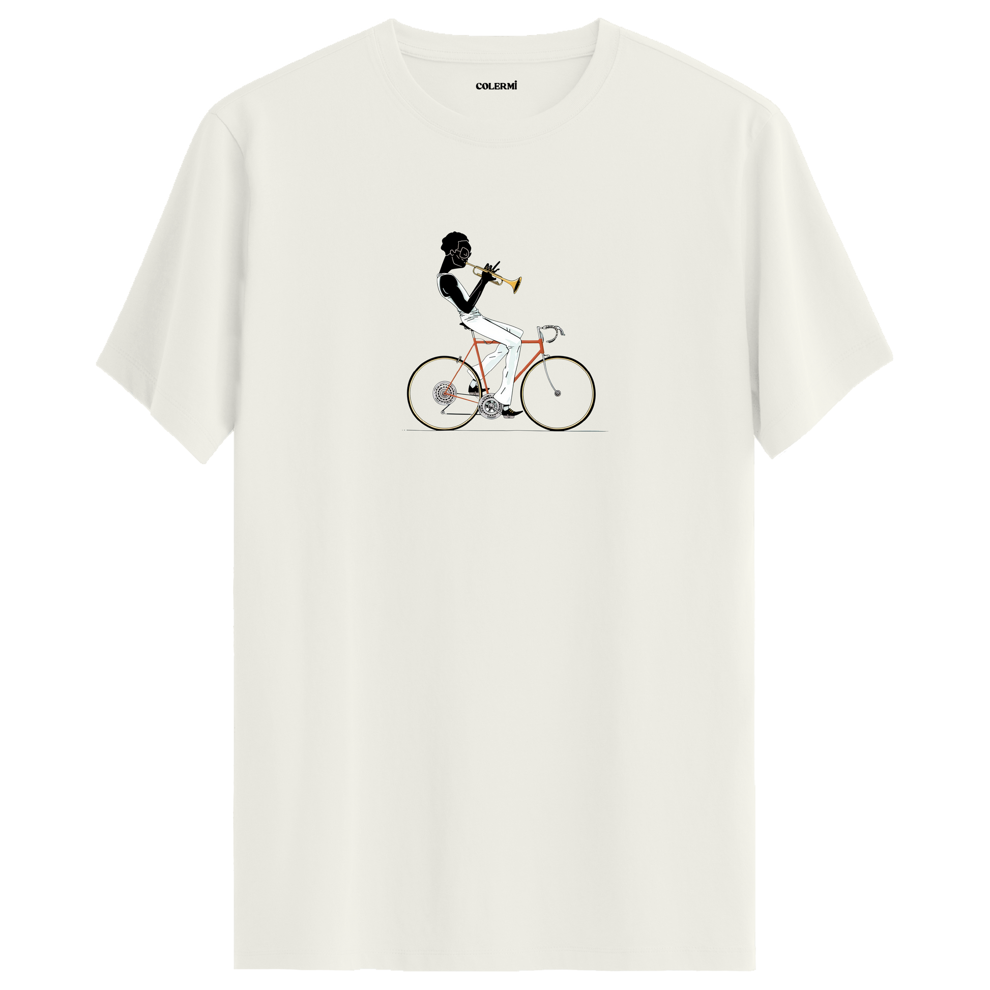 Jazz Cyclist Tişört – Trompetli Bisiklet Tasarımı | Colermi