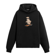 Kayak yapan lama baskılı hoodie – eğlenceli kış temalı tasarım