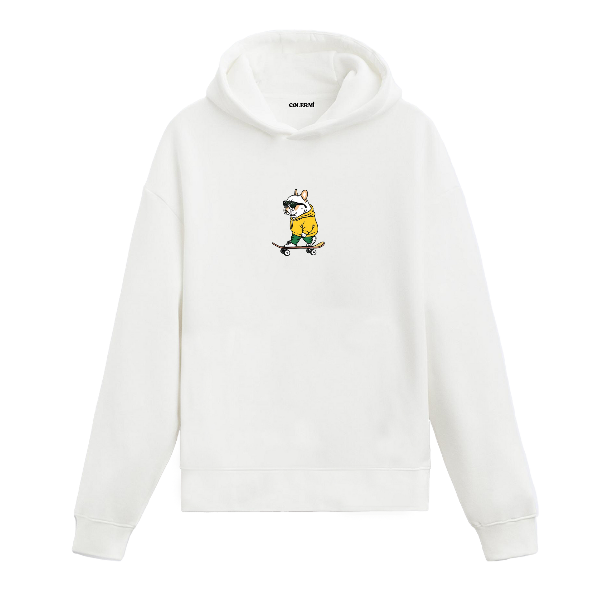 Kaykay Yapan Köpek Tasarımlı Hoodie | Colermi