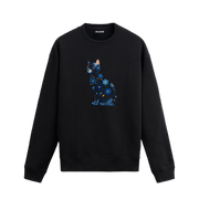 Çiçek Desenli Kedi Tasarımlı Sweatshirt