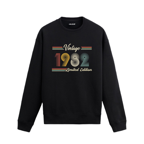 Retro tipografili Klasik Vintage 1982 Colermi sweatshirt