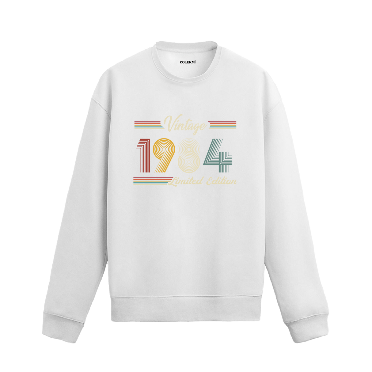 Retro tipografili Klasik Vintage 1984 Colermi sweatshirt