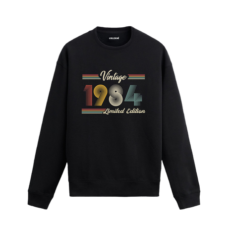 Retro tipografili Klasik Vintage 1984 Colermi sweatshirt