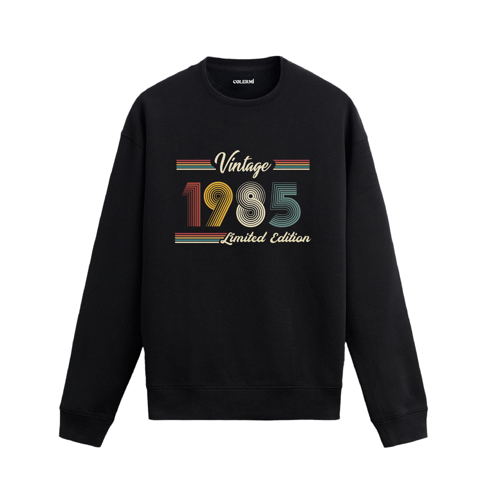 Retro tipografili Klasik Vintage 1985 Colermi sweatshirt