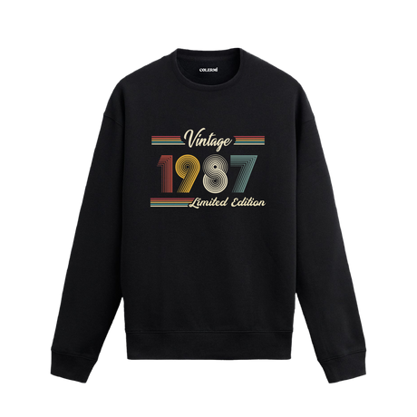 Retro tipografili Klasik Vintage 1987 Colermi sweatshirt