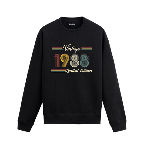 Retro tipografili Klasik Vintage 1988 Colermi sweatshirt