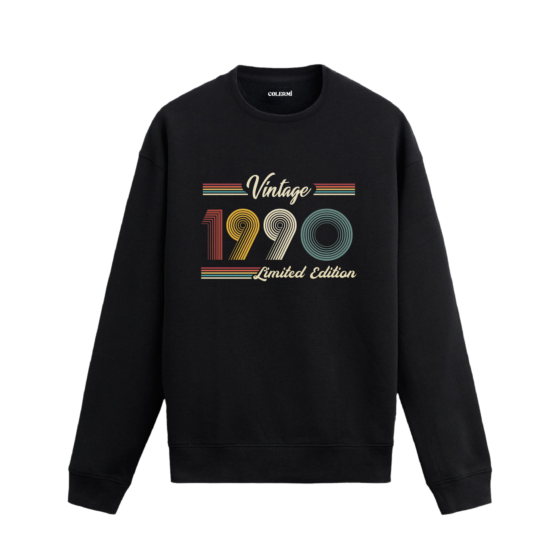 Retro tipografili Klasik Vintage 1990 Colermi sweatshirt