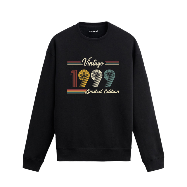 Retro tipografili Klasik Vintage 1999 Colermi sweatshirt