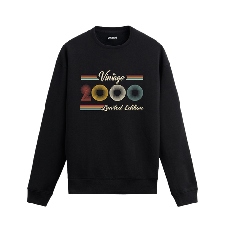 Retro çizgili Klasik Vintage 2000 Limited Edition Colermi sweatshirt