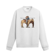 At sırtında sarılan kovboy figürlü, romantik western temalı Colermi sweatshirt.