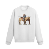 At sırtında sarılan kovboy figürlü, romantik western temalı Colermi sweatshirt.