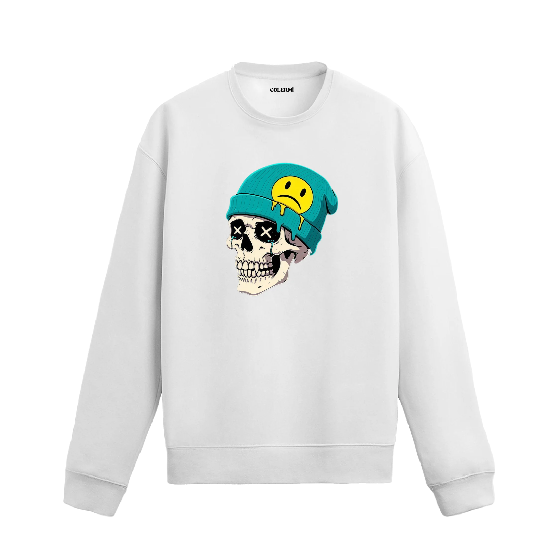 Sokak Temalı Kurukafa Tasarımlı Sweatshirt görsel 2 | Colermi